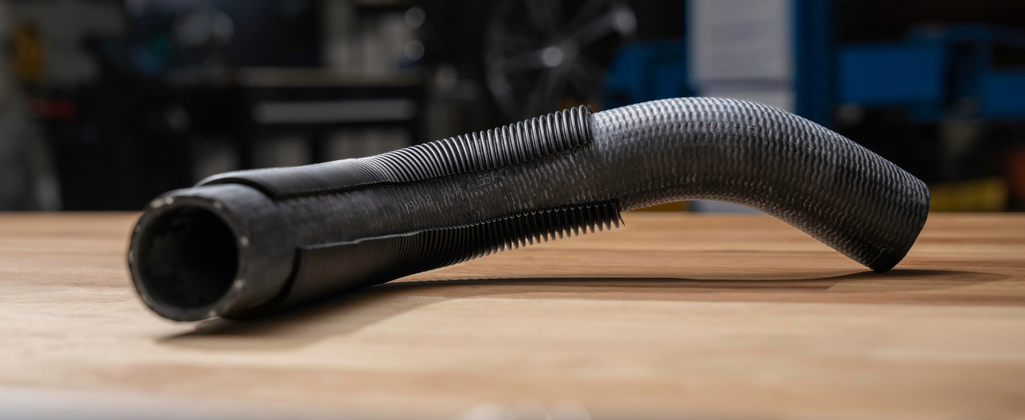 Coolant hose on a bench