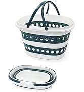 KAMISAFE Collapsible Plastic Laundry Basket - 16L/4.2 Gallon Foldable Laundry Baskets with Handle...