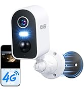 KKB 4G LTE Cellular Security Camera Magnetic, No WiFi Security Cameras Indoor Built-in SIM, 2K Wi...