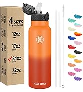 Han's Bottle Sports Water Bottle - 24 Oz, Straw Lid, Leak Proof, Vacuum Insulated Stainless Steel...