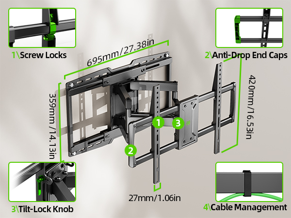 full motion tv mount