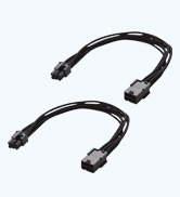 2-Pack 6 Pin PCIe Extension Cable 10 Inches
