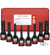 GETLITOOL 8Pcs Impact Torx Bit Socket Set, 1/2" Drive S2 Steel Star Bit Sockets T30-T80 with Size...
