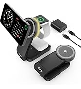 SODI Qi2-Certified 3-in-1 Foldable Wireless Charging Station with Night Light, Fast Portable Trav...