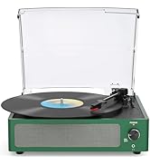WOCKODER Vinyl Record Players Turntable with Speakers Wireless Receiver 3 Speed RPM LP Phonograph...