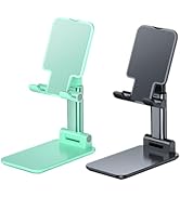 OGMAPLE 2 Pcs MT-6 Cell Phone Holder, Adjustable Angle and Height, Anti-Slip Silicone Pad, Foldab...