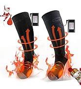 Dr. Prepare Heated Socks for Men Women, 4000mAh Rechargeable Electric Thermal Socks, 16H Heating ...