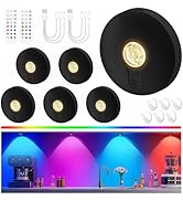 Rechargeable Puck Lights with Remote, 6 Pack Magnetic Under Cabinet Lighting, 1500mAh Battery Ope...