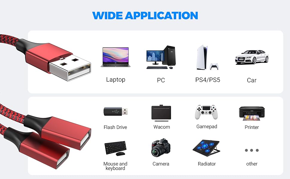 usb a splitter 1 in 2 out