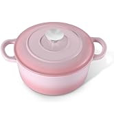 E-far 3 Qt Enameled Cast Iron Dutch Oven with Lid, Small Round Nonstick Dutch Oven Pot for Bread ...