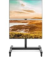 5Rcom Rolling/Mobile TV Cart with Wheels for 32 to 55 Inch LCD LED 4K Flat Curved Screen Vertical...