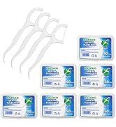 Dental Floss Picks High Toughness Professional Toothpicks Sticks 6-Pack(300pcs) with Portable Cas...