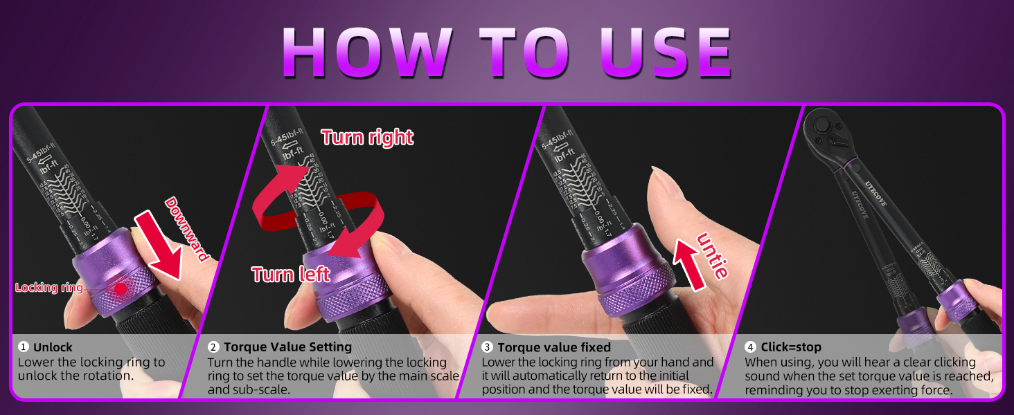 1/4 3/8 1/2-inch Drive Click Torque Wrench