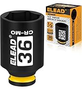 ELEAD 1/2" Drive Deep Impact Socket, 36 mm Metric 6 Point 1/2-inch Drive Impact Axle Nut Sockets,...