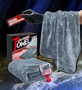 Car Drying Towel Microfiber Cleaning Cloth - 24" x 36" Large Twisted Loop 600GSM - Super Absorben...