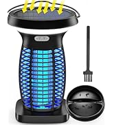 Solar Bug Zapper Outdoor, Mosquito Zapper Solar Powered, Electric Fly Zapper with Camping Lantern...