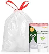 Drawstring Small Trash Bags, Magesh 4 Gallon Trash Bag Drawstring Extra Thick, Small Garbage Bags...