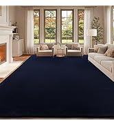 qulint 8x10 Carpet for Living Room, Large Navy Blue Rug for Bedroom Soft Washable Area Rug with T...