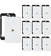 iwillink 10Gbps Ethernet Wall Plate Cat6A, 1-Port Ethernet Wall Plate and Jack Outlet, Keystone R...
