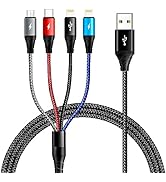 Multi Charging Cable [2Pack 6ft] Fast USB Charger Cord 3.5A Braided 4 in 1 Chargers for Multiple ...