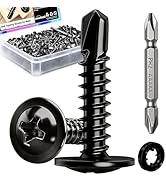 mxuteuk 420PCS #8×3/4" Self Tapping Screws,410 Stainless Steel Self Drilling Screws,Phillips Modi...