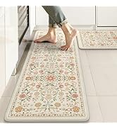 KIMODE Anti Fatigue Mats for Kitchen Floor Non Slip,Farmhouse Boho Floral Standing Kitchen Rugs S...