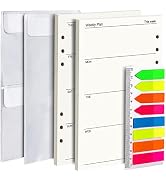A5 Refill Paper, Weekly Planner Daily Planner Refill Paper, A5 Binder Planner Inserts, A5 Loose L...
