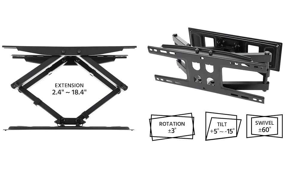FULL-MOTION ARTICULATING WALL MOUNT articulated swing arm