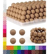 150PCS FIVEIZERO Silicone Beads 15mm for Keychain Making, Bulk Rubber Beads for DIY Crafts, Brace...