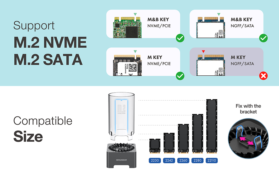 USB to M 2 NVME SATA SSD Docking Station