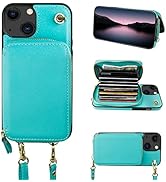 Bocasal Crossbody Wallet Case for iPhone 13, RFID Blocking Leather Purse Case with Card Holder, P...