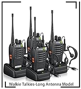 eSynic Professional Walkie Talkies 5KM Long Range 2 Way Radio Rechargeable 16 Channels Walkie Tal...