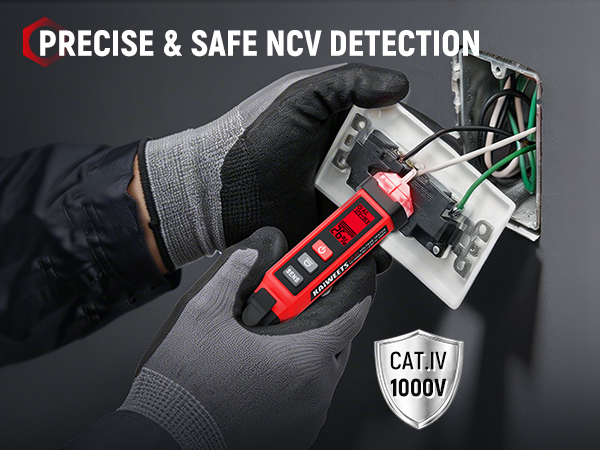 CAT IV 1000V Safety Rating Electric Tester Pen with Buzzer and LED