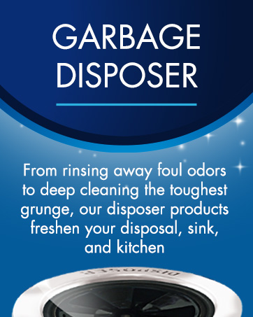 Garbage disposer cleaner rinses away foul odors &amp;amp; deep cleans, freshening disposal, sink &amp;amp; kitchen