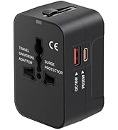 Travel Adapter with USB C, Universal All in One Worldwide Travel Adapter Power Converters Wall Ch...