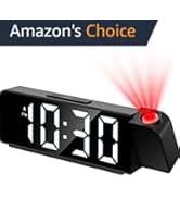 AMIR Projection Alarm Clock for Bedroom Ceiling, Projection Clock with 7.9" Large Display,4 Level...