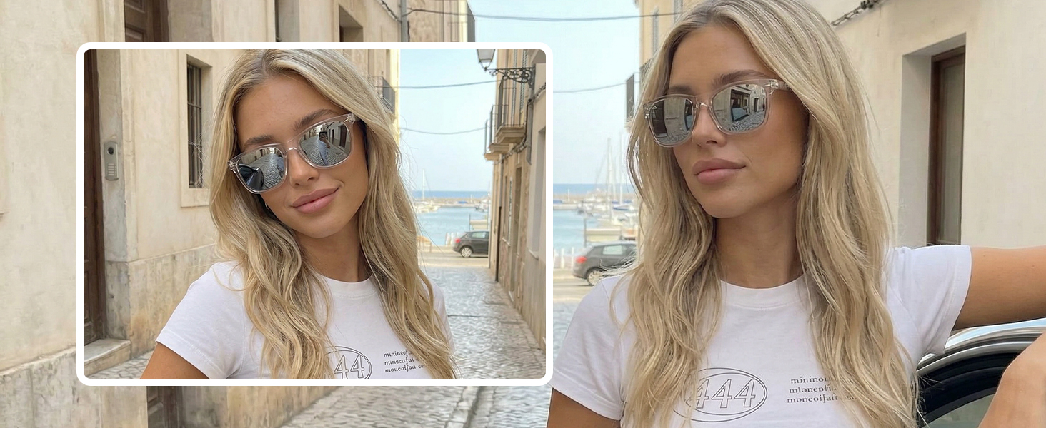 polarized sunglasses for women trendy uv400 protection sun glasses mirrored lens