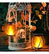 Jyoiat Solar Flame Lantern Hanging Outdoor Waterproof - 2 Pack Flame Lanterns with Dual Charging ...