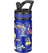 Fanhaw 14oz Insulated Water Bottle with Straw - Stainless Steel Double Wall Vacuum Cup, Leakproof...