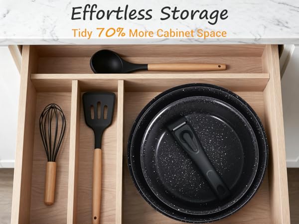 Cookware Set Stackable for Storage
