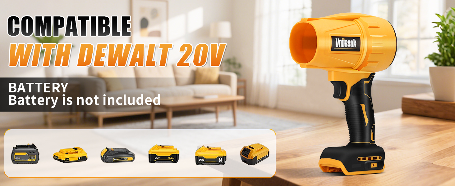 Cordless Leaf Blower Compatible with DEWALT 20V Max Battery Electric Dust Blower