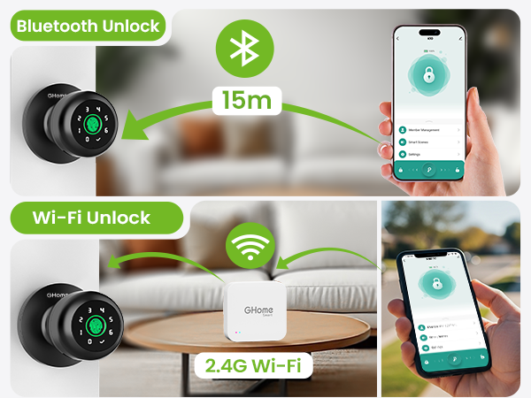 ghome smart door knob for family with code