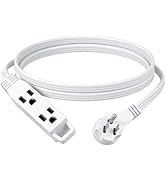 DEWENWILS 6FT Flat Plug Extension Cord, 16/3 SPT-3 Flat Wire &amp; 3 Grounded Outlets, 13A / 125V / 1...