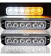 FXC 6-LED Strobe Light White/Amber Waterproof Emergency Beacon Flash Lights,Purishion Caution Bar...