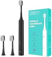 GEM Sonic Electric Toothbrush for Adults and Kids 3 Heads Rechargeable Power Tooth Brush Smart Ti...