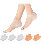 MADHOLLY 5 Pairs Silicone Heel Protectors- Breathable Heel Gel Heel Cushions for Cracked Heel- He...