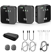 MAYBESTA Wireless Lavalier Lapel Microphone for iPhone Android Camera - Clip-on Microphone System...