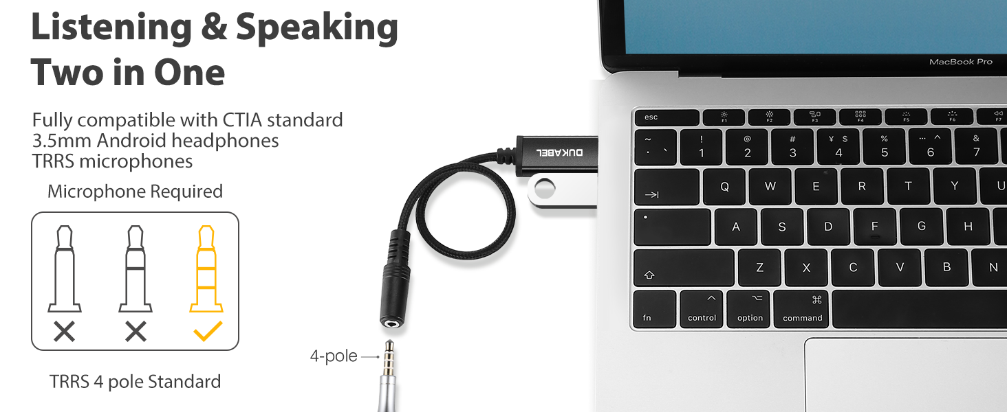 USB audio adapter for TRRS microphones
