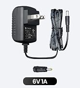 UL 6V 1A 1000mA 6ft Power Supply Adapter with DC 4.0 * 1.7mm Connector, 6W 0.5A 0.8A AC/DC Switch...