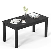 VINGLI Outdoor Coffee Table, HDPE Patio Coffee Table for Outside, All-Weather Rectangle Coffee Ta...